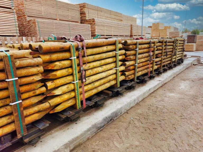 Stacks of woodpoles