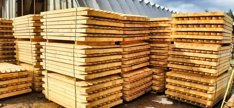 A stack of woodpoles production