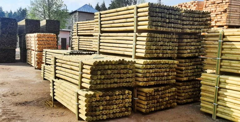 Stack of woodpoles