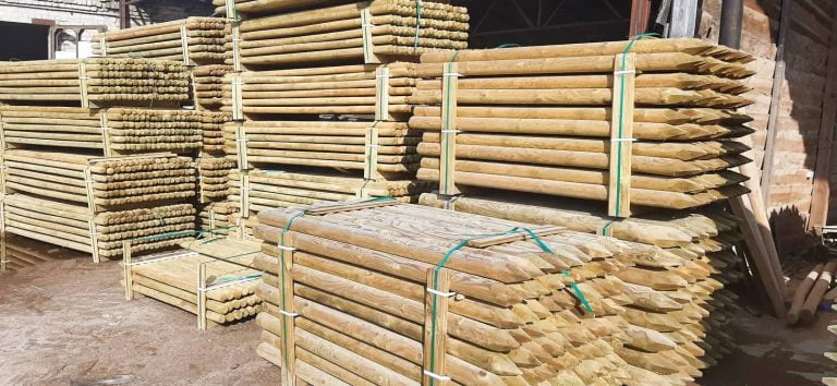 Stack of woodpoles