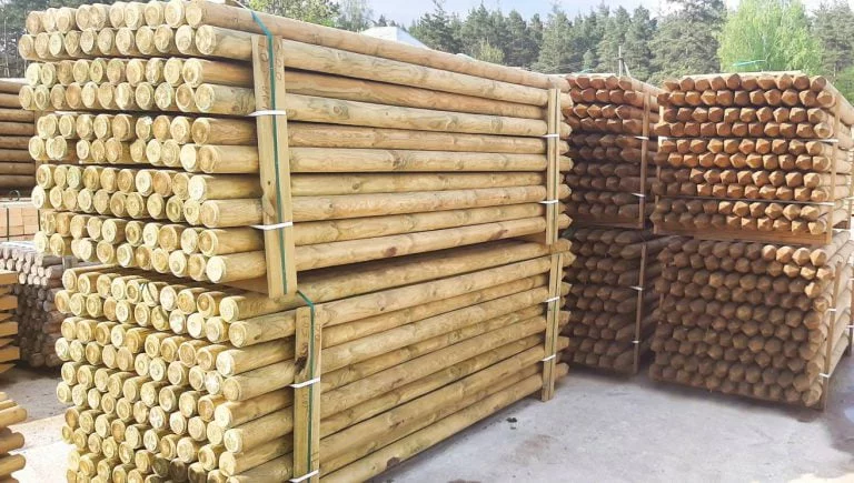 Stack of woodpoles